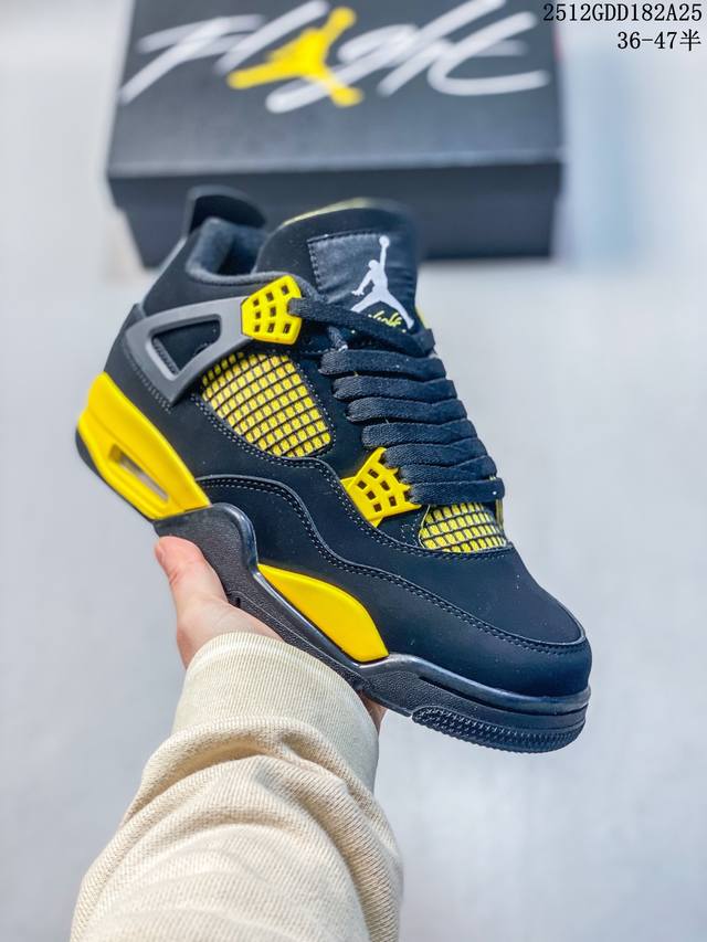 Nike Air Jordan 4 Retro 耐克迈克尔 乔丹Aj4代中帮复古休闲运动文化篮球鞋 原厂材料Tpu超Q弹网格材质 缜密拉帮及中底钢印细节 组合开