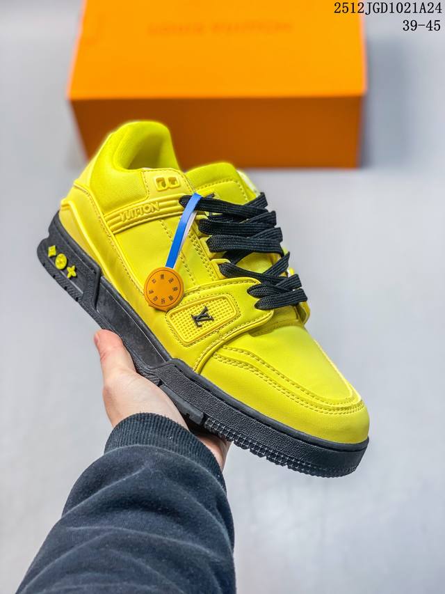 全新 Sneaker Lo 公司级路易威登板鞋 一代 经典款 官方一比一版本 新款 Lv Tyler X Louis Vuitton Trainer 1.0 帆