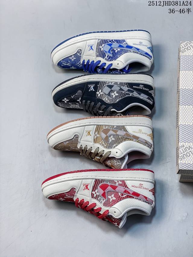 公司级头层皮 Air Jordan 1 Low X Lv联名 低帮 纯原大厂出品 唯一可媲美原版 同价位区间无对手 全新的联名低帮设计 点缀上Travis Sc