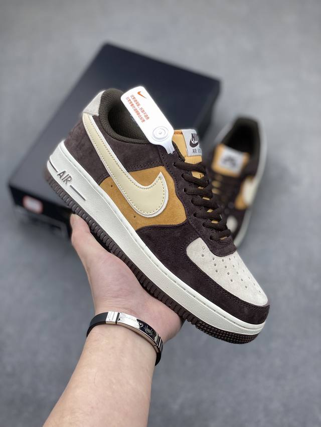 特 秋冬新品 公司级 Nike Air Force 1 Low ’07 米黄棕 空军一号低帮休闲板鞋 原厂麂皮 原楦原纸板 纯正版型 正品Nfc感应芯片 高清洁