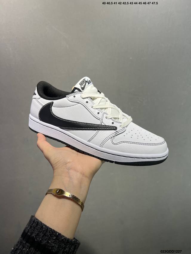 公司级Aj1倒勾Travis Scott X Air Jordan 1 ” Reverse Mocha “ Aj1乔1 Ts 闪电 联名倒钩 低帮文化篮球鞋 完