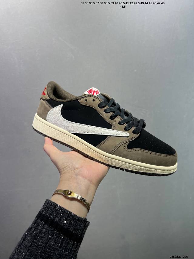 公司级Travis Scott X Air Jordan Aj1 Low Og Sp Ts联名深棕倒钩低帮 Cq4277-001 毫无疑问市场中端王者 耗时半年
