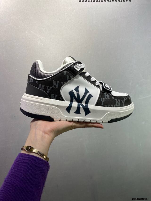 Mlb Chunky Liner Denim 潮流百搭 厚底增高 牛仔舒适休闲鞋 防滑耐磨 低帮 老爹鞋 货号:3Asxv015N 尺码:35.5 36 36.