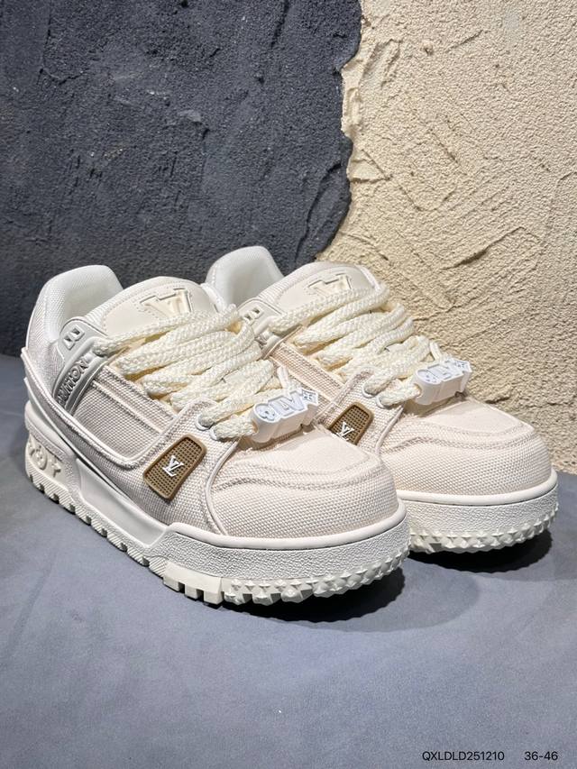 新品上市实拍 全新Lv路易威登Louis Vuitton Trainer Sneaker Low休闲运动文化百搭篮球板鞋Qxldld251210