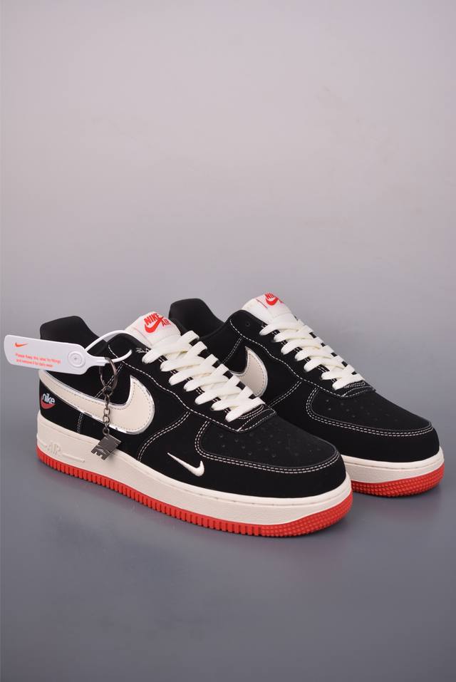 Nike Air Force 1 Low 黑红 原楦头原纸板 打造纯正空军版型 专注外贸渠道 全掌内置蜂窝气垫 原盒配件 原厂中底钢印、拉帮完美 官方货号: D