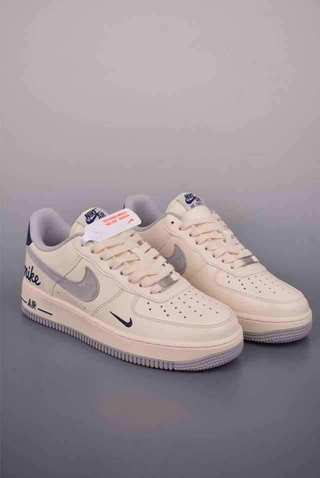 Nike Air Force 1 Low 米灰蓝 原楦头原纸板 打造纯正空军版型 专注外贸渠道 全掌内置蜂窝气垫 原盒配件 原厂中底钢印、拉帮完美 官方货号: