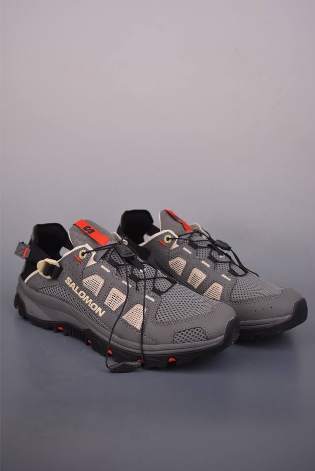 Salomon萨洛蒙 Techamphibian 5 防磨防滑包头一脚蹬拖鞋 脚感轻盈舒适 面料透气性好 鞋底防滑舒适 颜色清新适合夏天 清爽搭配 官方货号: