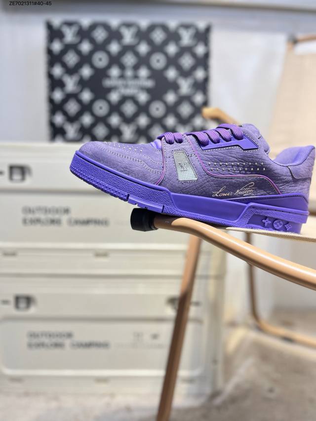 广东原厂# 路易威登 Louis Vuitton Lv路易威登板鞋 新款 Lv Trainer最新配色运动鞋 L家 篮球鞋风格运动鞋 该鞋由艺术总监 Virgi