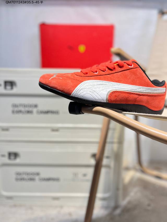 升级原楦原纸版开发#采用翻毛皮鞋面材质#外置轻量耐磨橡胶大底薄底鞋成为潮人必备彪马puma Speedcat Og Sd Light Blue Navy 极速赛