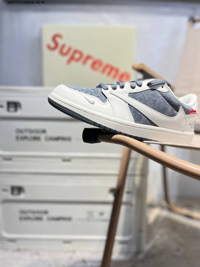 公司级头层皮北面 X 乔丹Air Jordan 1 Low Aj1低帮系列篮球鞋 官方同步配色 原装级产物 #拒绝公底 立体鞋型 细节完美 高清洁度Dm7866