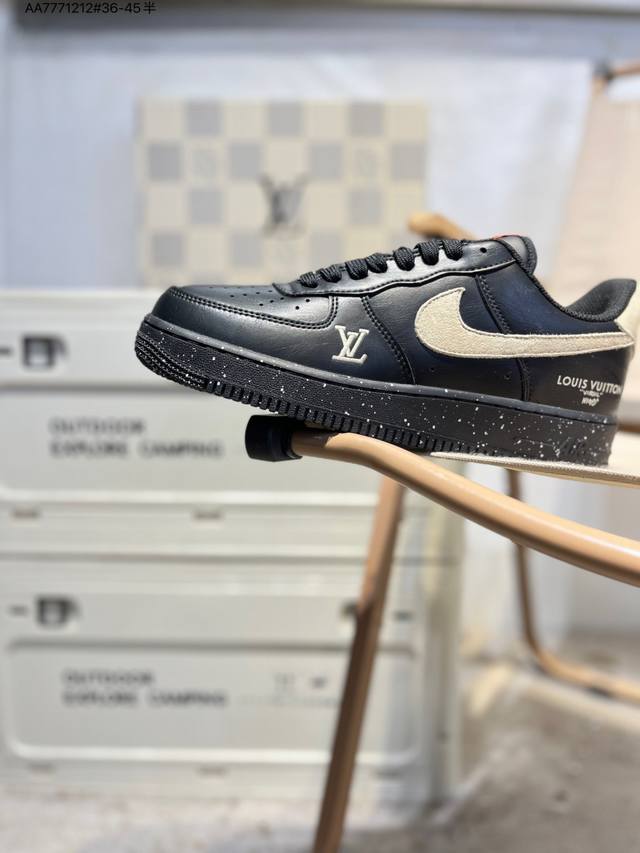 Lv X Nk Air Force 1'07 Low 空军一号低帮休闲板鞋 #定制皮料 原楦原纸板 纯正空军版型 高清洁度 内置全掌气垫Nh0601 Aa777