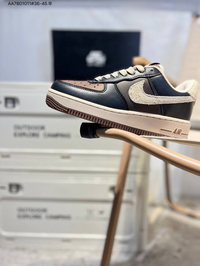 公司级头层皮Nk Air Force 1'07 Low 空军一号低帮休闲板鞋 #定制皮料 原楦原纸板 纯正空军版型 高清洁度 内置全掌气垫Cj9179 Aa78
