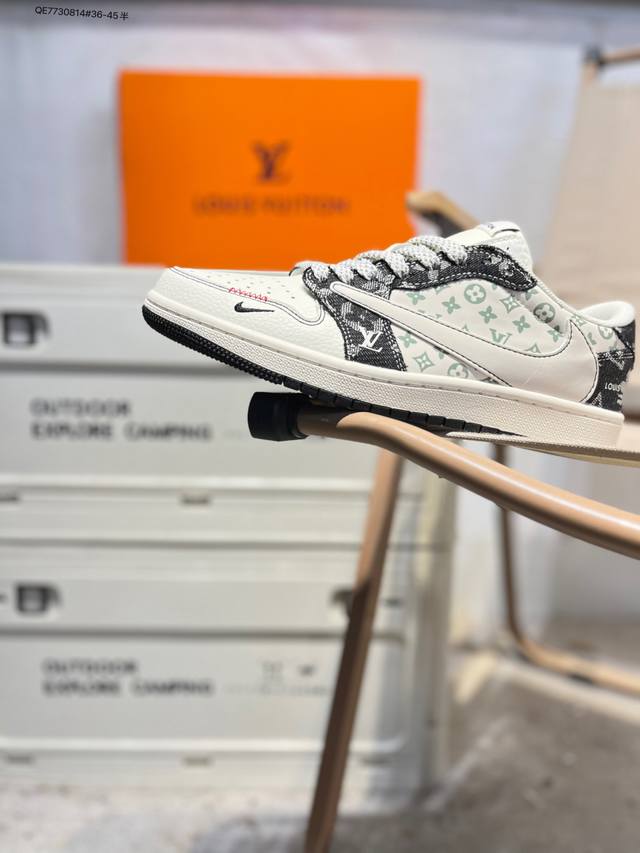 公司级头层皮Lv X 乔丹Air Jordan 1 Low Aj1低帮系列篮球鞋 官方同步配色 原装级产物 #拒绝公底 立体鞋型 细节完美 高清洁度Yx5066