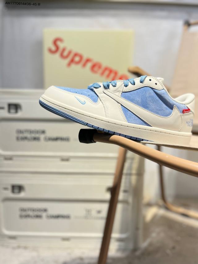 公司级头层皮北面 X 乔丹Air Jordan 1 Low Aj1低帮系列篮球鞋 官方同步配色 原装级产物 #拒绝公底 立体鞋型 细节完美 高清洁度Dm7866