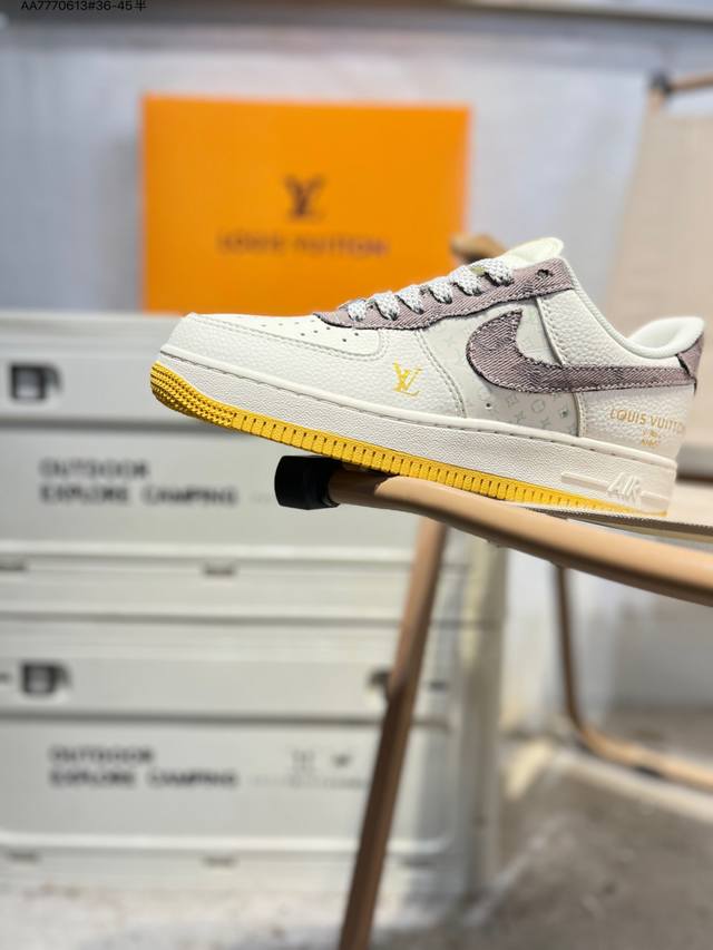 Lv X Nk Air Force 1'07 Low 空军一号低帮休闲板鞋 #定制皮料 原楦原纸板 纯正空军版型 高清洁度 内置全掌气垫Qw5606 Aa777