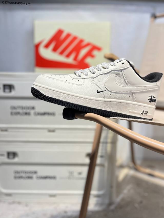 斯图西 X Nk Air Force 1'07 Low 空军一号低帮休闲板鞋 #定制皮料 原楦原纸板 纯正空军版型 高清洁度 内置全掌气垫Xz6188 Qs77