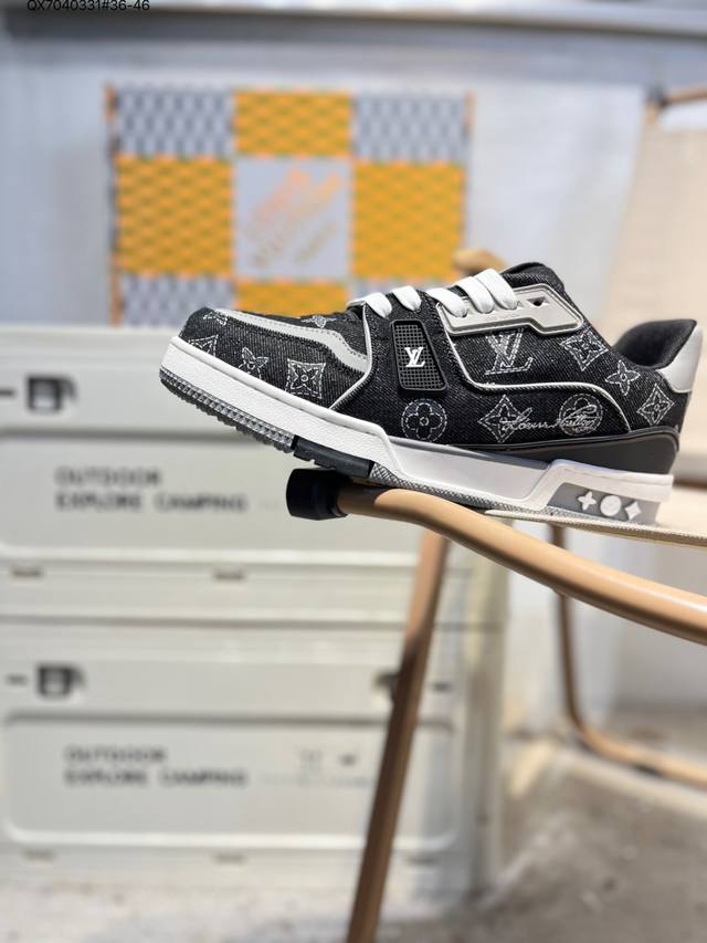 路易威登 Louis Vuitton Lv路易威登板鞋 新款 Lv Trainer最新配色运动鞋 L家 篮球鞋风格运动鞋 该鞋由艺术总监 Virgil Ablo