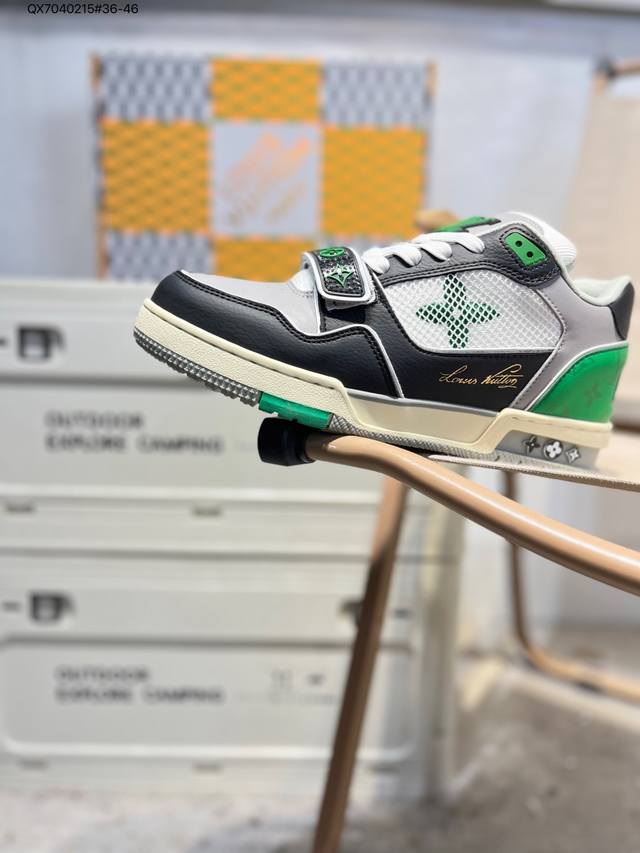 路易威登 Louis Vuitton Lv路易威登板鞋 新款 Lv Trainer最新配色运动鞋 L家 篮球鞋风格运动鞋 该鞋由艺术总监 Virgil Ablo