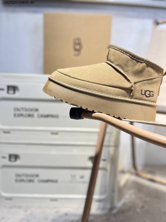 Ugg 雪地靴 防水麂绒皮革鞋面 美国轻奢品牌Ugg W Neuel尼瓦尔系列秋冬新款防污系列休闲保暖2103 Qq7420129#35-40