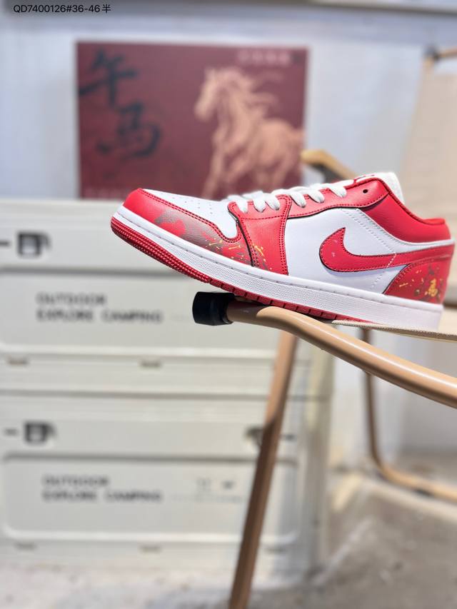 公司级头层皮马年限定 X 乔丹Air Jordan 1 Low Aj1低帮系列篮球鞋 官方同步配色 原装级产物 #拒绝公底 立体鞋型 细节完美 高清洁度5535