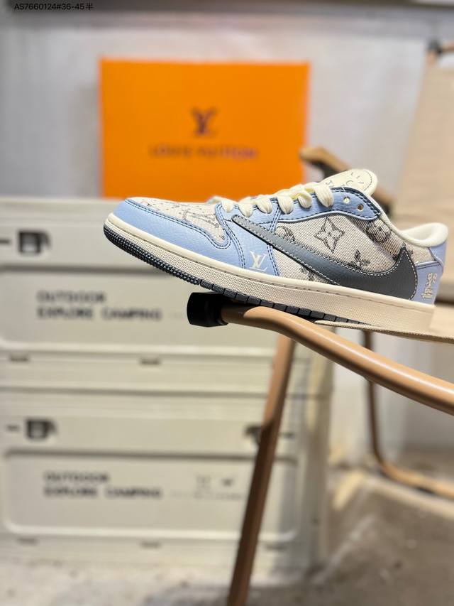 公司级头层皮Lv X 乔丹Air Jordan 1 Low Aj1低帮系列篮球鞋 官方同步配色 原装级产物 #拒绝公底 立体鞋型 细节完美 高清洁度Xs7089