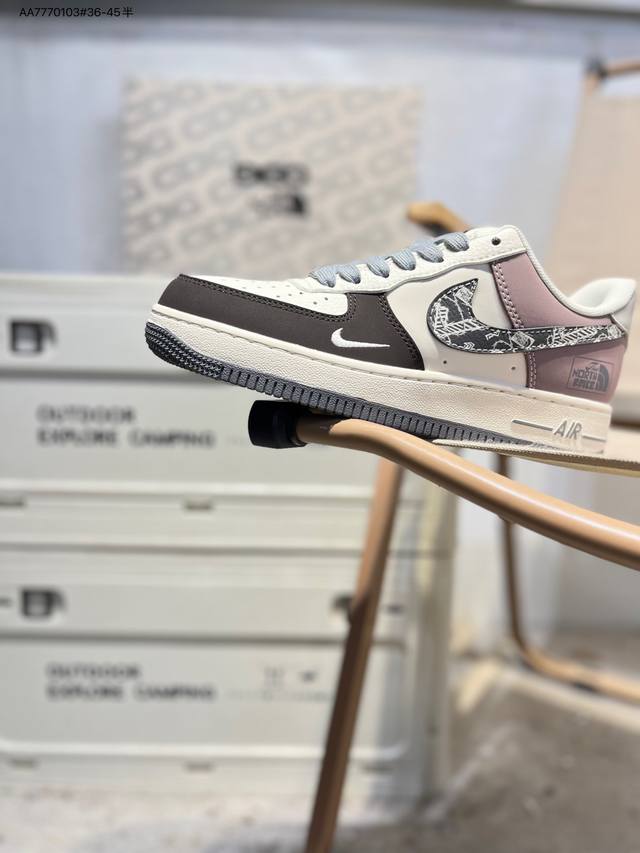 北面 X Nk Air Force 1'07 Low 空军一号低帮休闲板鞋 #定制皮料 原楦原纸板 纯正空军版型 高清洁度 内置全掌气垫Qw5606 Aa777