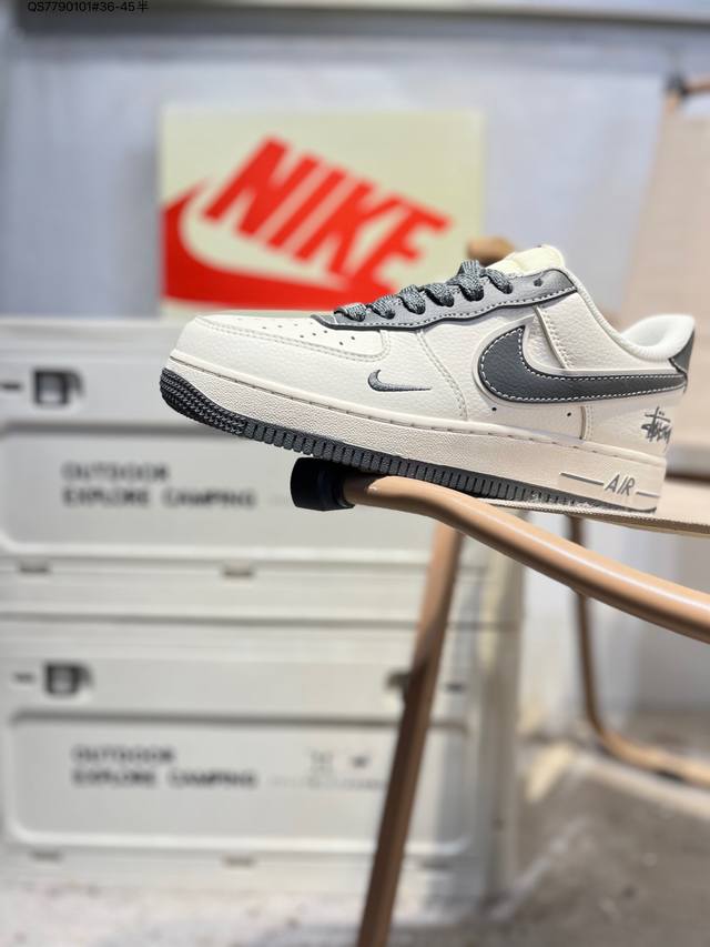 斯图西 X Nk Air Force 1'07 Low 空军一号低帮休闲板鞋 #定制皮料 原楦原纸板 纯正空军版型 高清洁度 内置全掌气垫Xz6188 Qs77