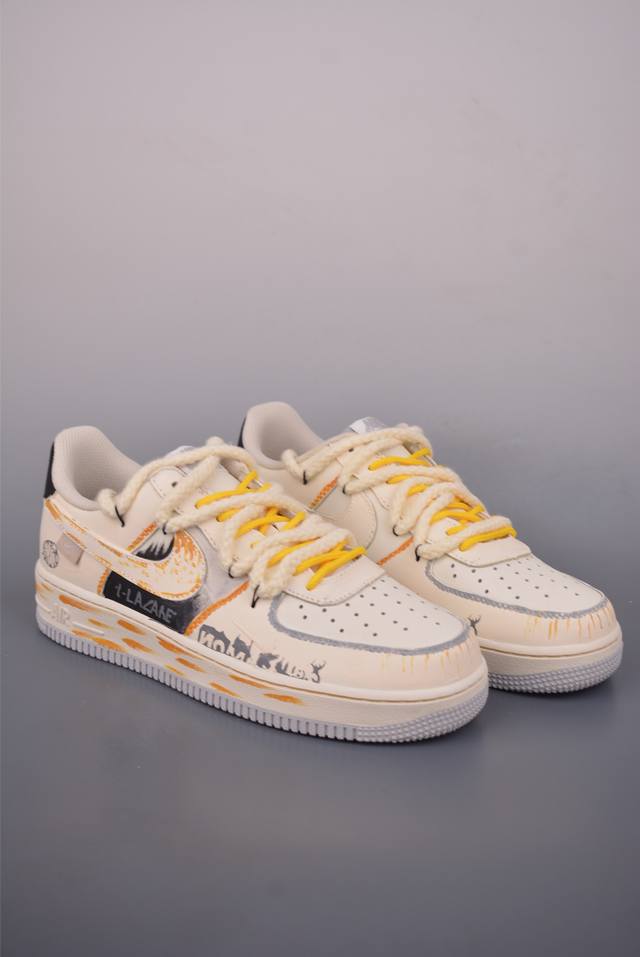 Nike Air Force 1 Low 手绘涂鸦 解构绑带 原楦头原纸板 打造纯正空军版型 专注外贸渠道 全掌内置蜂窝气垫 原盒配件 原厂中底钢印、拉帮完美