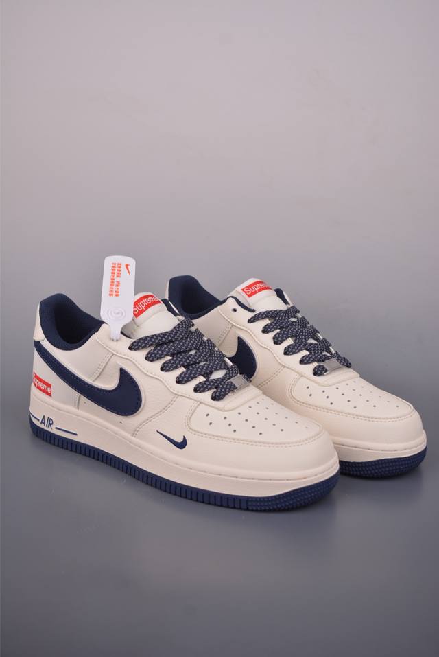 Nike Air Force 1 Low Supreme联名 原楦头原纸板 打造纯正空军版型 专注外贸渠道 全掌内置蜂窝气垫 原盒配件 原厂中底钢印、拉帮完美