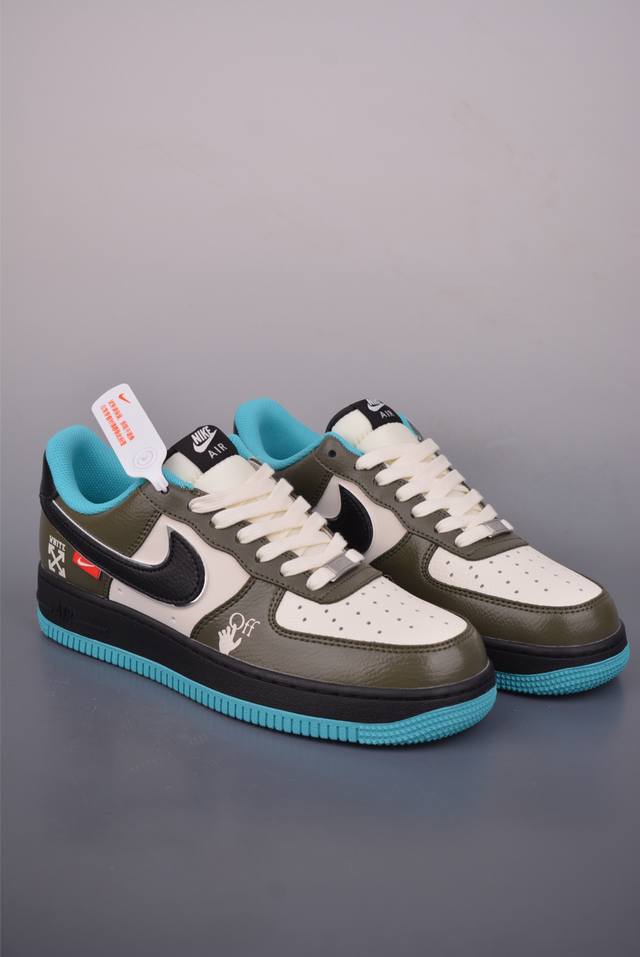 Nike Air Force 1 Low Off联名 原楦头原纸板 打造纯正空军版型 专注外贸渠道 全掌内置蜂窝气垫 原盒配件 原厂中底钢印、拉帮完美 官方货号