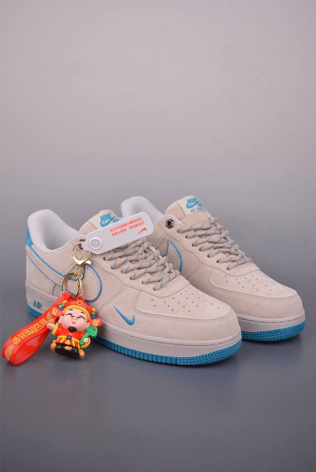 Nike Air Force 1 Low 翻毛皮灰蓝 原楦头原纸板 打造纯正空军版型 专注外贸渠道 全掌内置蜂窝气垫 原盒配件 原厂中底钢印、拉帮完美 官方货号