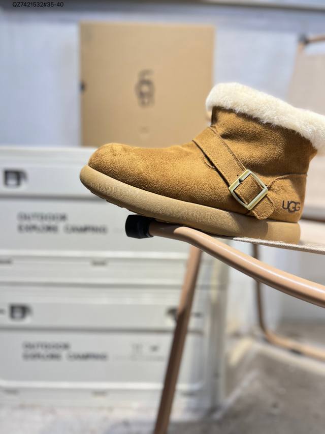 Ugg 雪地靴 防水麂绒皮革鞋面 美国轻奢品牌Ugg W Neuel尼瓦尔系列秋冬新款防污系列休闲保暖20251209 Qz7421532#35-40