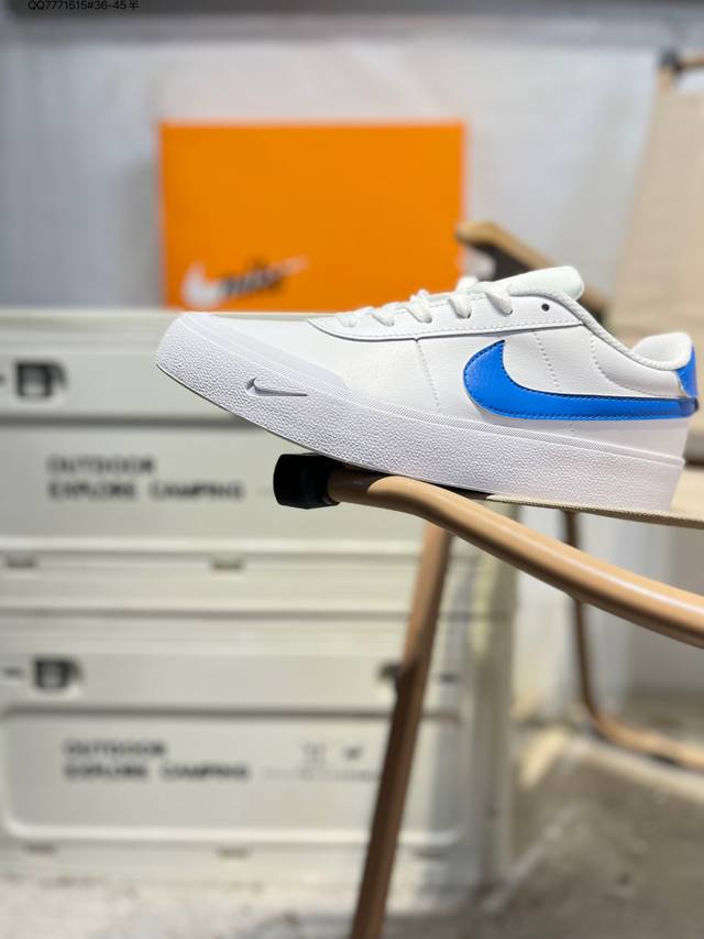 耐克 Nike Court Shot 男女子运动鞋春季透气轻便经典白昼 潮流 嘻哈 百搭 防滑 低帮 板鞋#拒绝沉闷黑白 质感满满的皮革鞋面，搭配标志性的大钩子