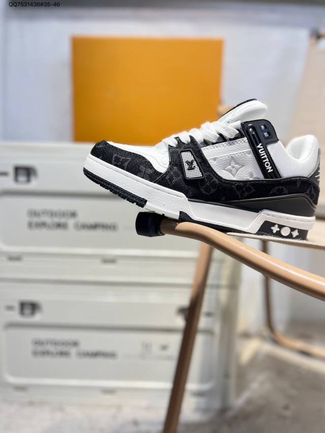 路易威登 Louis Vuitton Lv路易威登板鞋 新款 Lv Trainer最新配色运动鞋 L家 篮球鞋风格运动鞋 该鞋由艺术总监 Virgil Ablo
