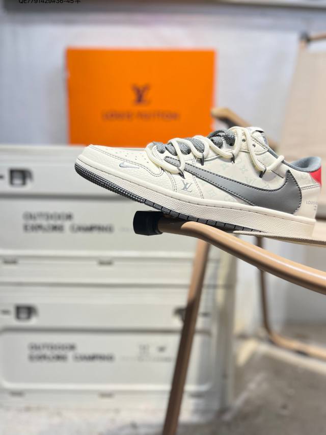 公司级头层皮Lv X 乔丹Air Jordan 1 Low Aj1低帮系列篮球鞋 官方同步配色 原装级产物 #拒绝公底 立体鞋型 细节完美 高清洁度Ht5088