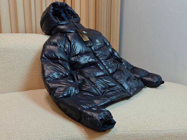 渠道优势 ！ 外贸保真版 凯乐石 Kailas 凯乐石5000Gt 拒水1000蓬鹅绒连帽雪山羽绒服 25年版 男女同款 配色:黑色 尺码:Xs、S、M、L、X