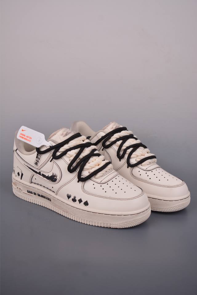 Nike Air Force 1 Low 逢赌必赢 解构绑带 原楦头原纸板 打造纯正空军版型 专注外贸渠道 全掌内置蜂窝气垫 原盒配件 原厂中底钢印、拉帮完美