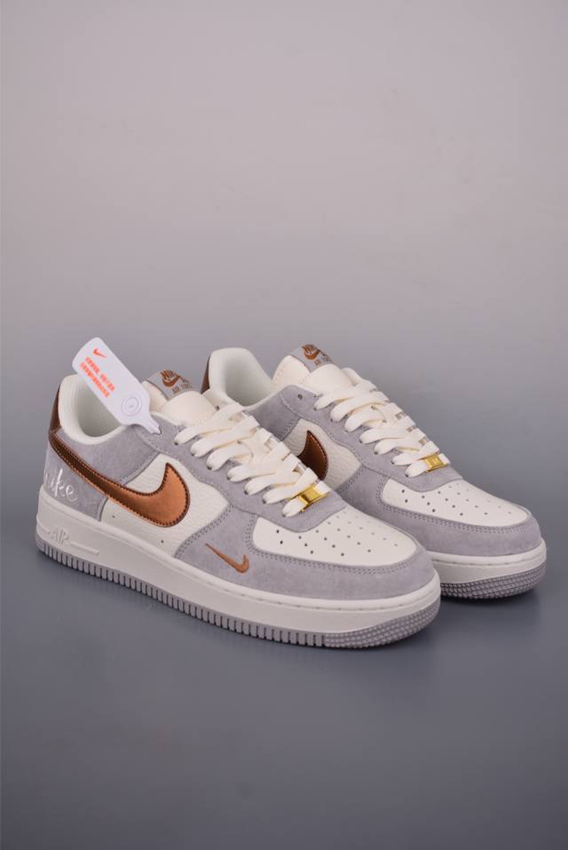 Nike Air Force 1 Low 玫金灰 原楦头原纸板 打造纯正空军版型 专注外贸渠道 全掌内置蜂窝气垫 原盒配件 原厂中底钢印、拉帮完美 官方货号: