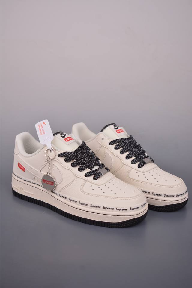Nike Air Force 1 Low Supreme联名 原楦头原纸板 打造纯正空军版型 专注外贸渠道 全掌内置蜂窝气垫 原盒配件 原厂中底钢印、拉帮完美