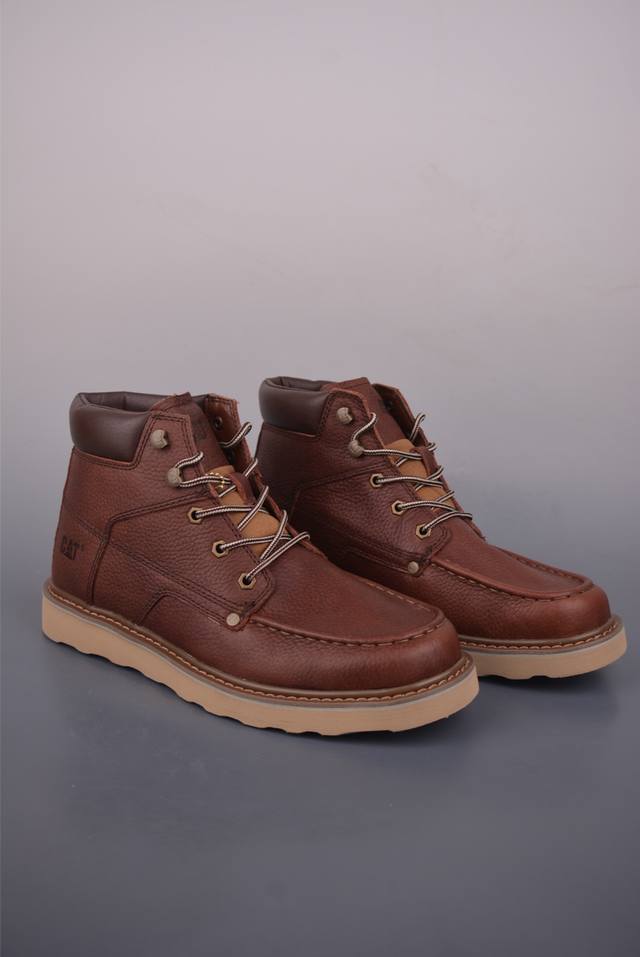 天猫同款Cat 卡特 广东大厂品质 户外工装轻底中帮休闲马丁靴系列 全新工艺升级 全鞋摔花进口牛皮材料 大底到五金都是代工厂p原材料制作 同原版固特异永不开胶工