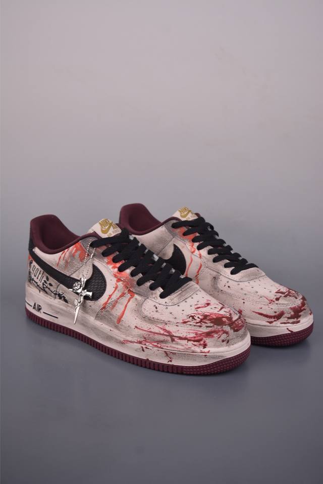 Nike Air Force 1 Low 手绘涂鸦 原楦头原纸板 打造纯正空军版型 专注外贸渠道 全掌内置蜂窝气垫 原盒配件 原厂中底钢印、拉帮完美 官方货号: