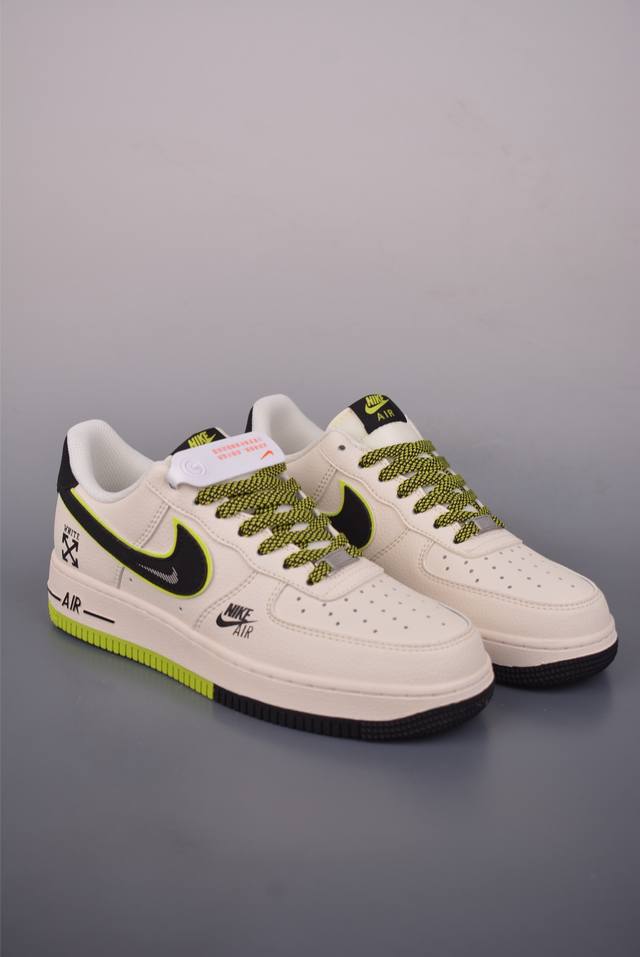 Nike Air Force 1 Low Off联名 原楦头原纸板 打造纯正空军版型 专注外贸渠道 全掌内置蜂窝气垫 原盒配件 原厂中底钢印、拉帮完美 官方货号