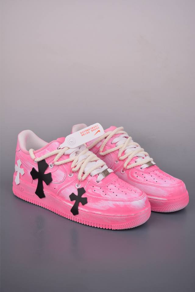 Nike Air Force 1 Low 克罗心联名 原楦头原纸板 打造纯正空军版型 专注外贸渠道 全掌内置蜂窝气垫 原盒配件 原厂中底钢印、拉帮完美 官方货号