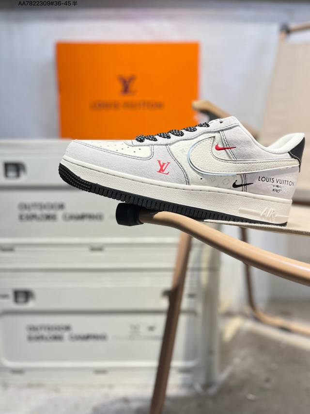 Lv X Nk Air Force 1'07 Low 空军一号低帮休闲板鞋 #定制皮料 原楦原纸板 纯正空军版型 高清洁度 内置全掌气垫Cx5050 Aa782