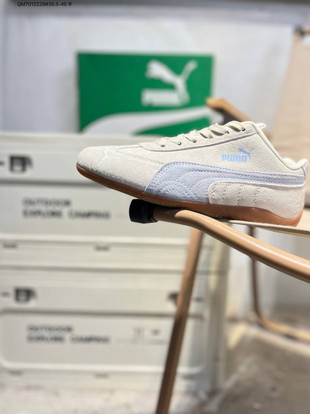 升级原楦原纸版开发#采用翻毛皮鞋面材质#外置轻量耐磨橡胶大底薄底鞋成为潮人必备彪马puma Speedcat Og Sd Light Blue Navy 极速赛