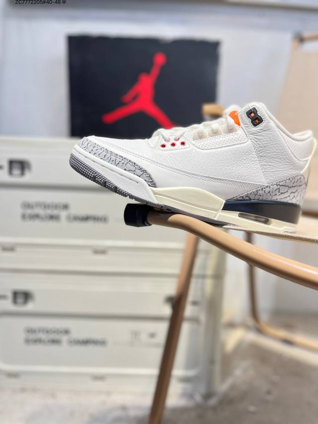 纯原 Air Jordan Aj3 Retro 做旧白水泥 全套原纸板楦头开发 原厂大底磨具加持立体防滑纹理 原装可视Air Sole气垫 原汁原味最完美的三代