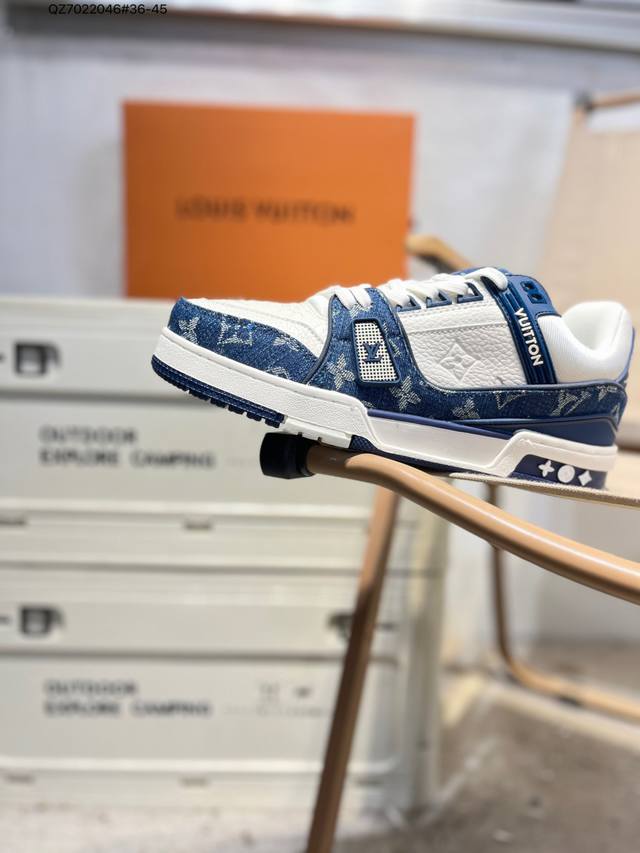 福利特价路易威登 Louis Vuitton Lv路易威登板鞋 新款 Lv Trainer最新配色运动鞋 L家 篮球鞋风格运动鞋 该鞋由艺术总监 Virgil