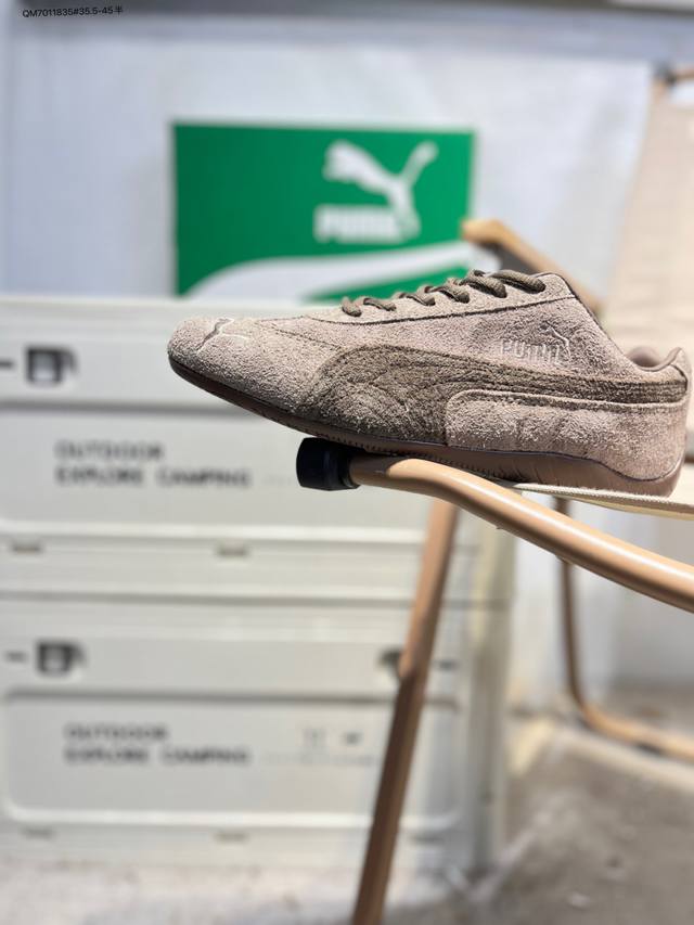 升级原楦原纸版开发#采用翻毛皮鞋面材质#外置轻量耐磨橡胶大底薄底鞋成为潮人必备彪马puma Speedcat Og Sd Light Blue Navy 极速赛