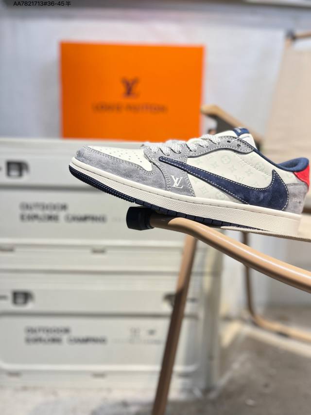 公司级头层皮Lv X 乔丹Air Jordan 1 Low Aj1低帮系列篮球鞋 官方同步配色 原装级产物 #拒绝公底 立体鞋型 细节完美 高清洁度Cx5050