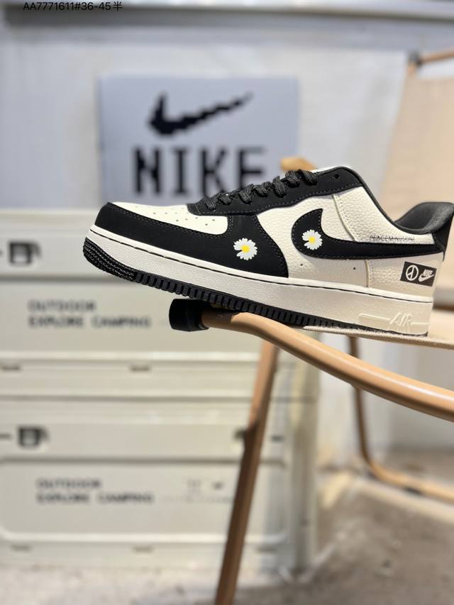 小雏菊 X Nk Air Force 1'07 Low 空军一号低帮休闲板鞋 #定制皮料 原楦原纸板 纯正空军版型 高清洁度 内置全掌气垫Ld1999 Aa77